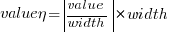 value´=delim{|}{value/width}{|}*width